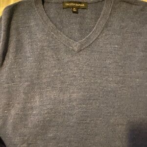 Tricots St Raphael Men's V-Neck Sweater - Classic Blue